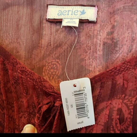 AERIE AMERICAN EAGLE Burgundy Mini Dress - Picture 4 of 11